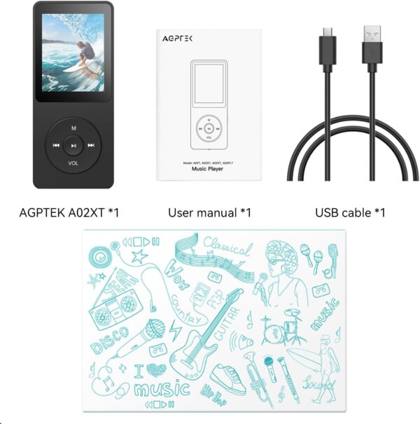 AGPTEK A02 MP3 Player with Bluetooth 5.3 - Image 8