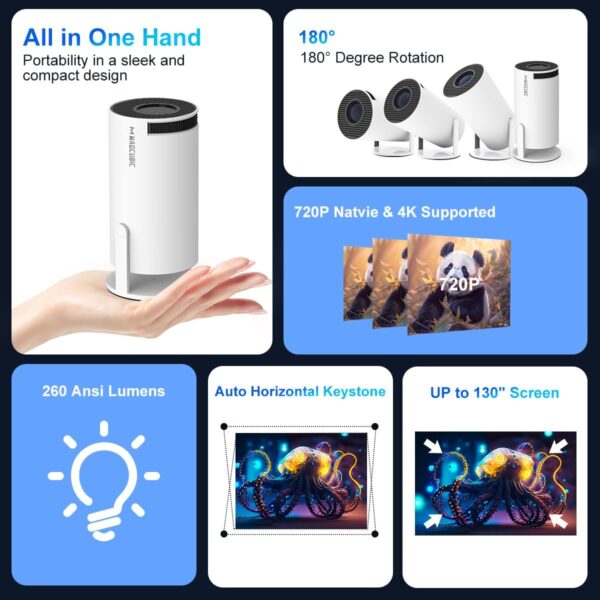 HY300PRO Mini Projector with WiFi and Bluetooth - Image 5